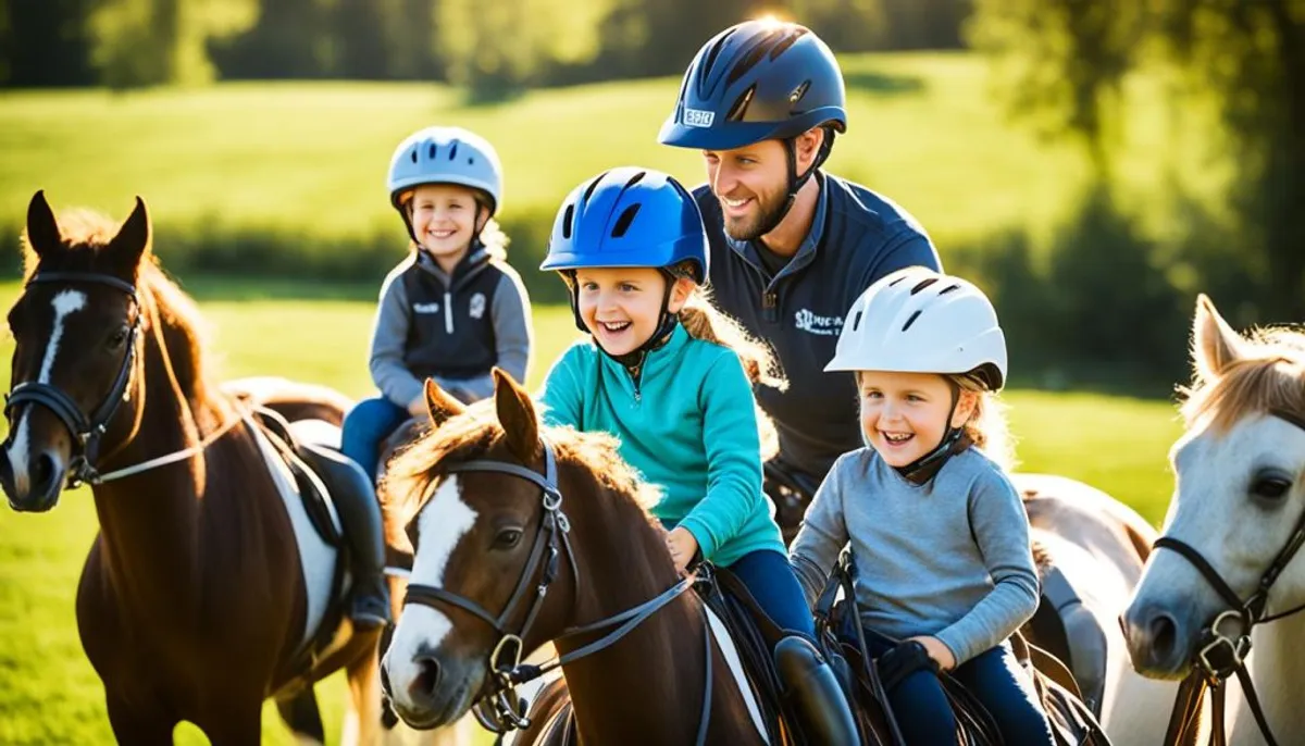 Enfants faisant de l'équitation